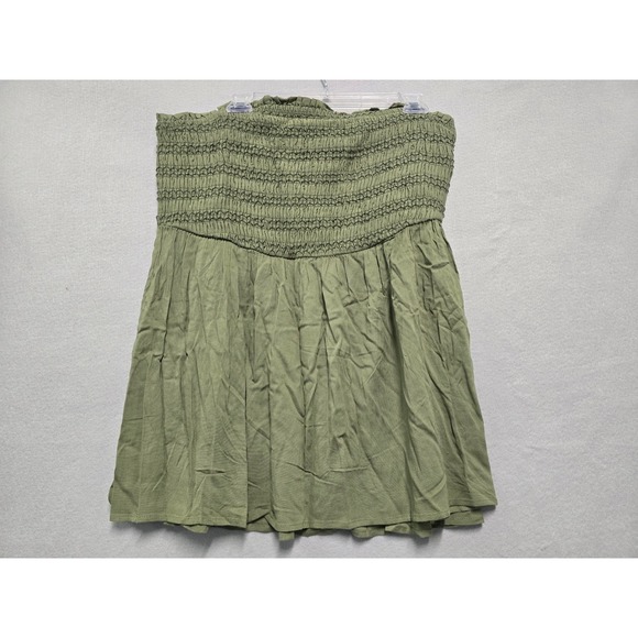 torrid Tops - Torrid Smocked Tube Top Olive Green Strapless Plus Size 3 3X Size 22-24 boho